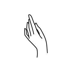 Woman's hand icon line. Vector Illustration of female hands of different gestures. Lineart in a trendy minimalist style