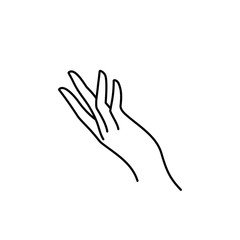 Woman's hand icon line. Vector Illustration of female hands of different gestures. Lineart in a trendy minimalist style