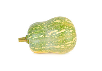 whole fresh butternut pumpkin with stem on white background