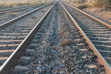 Naklejka premium old train tracks train tracks