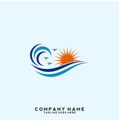 Obraz premium Water wave Logo Template