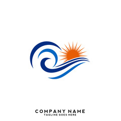 Obraz premium Water wave Logo Template