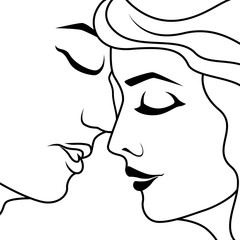 Couple in the moment before kiss