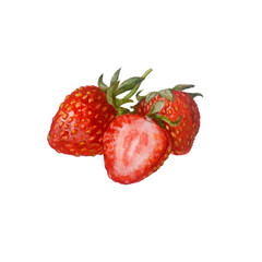 Fresh strawberry isolated on a white background.