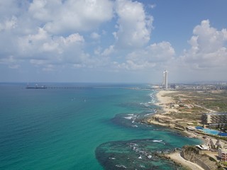 Aerial coastal view of Netanya