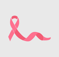 breast cancer awareness vector.Pink ribbon flat design illustration