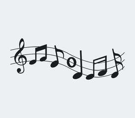 Music note Icon,flat music note symbol design