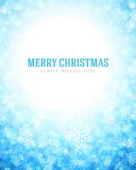 Christmas winter background magic snow sparkles lights and snowflakes vector illustration