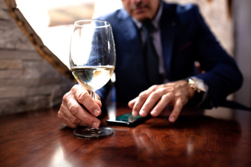 Close up of a wine glass