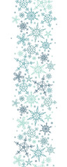 Beautiful Snowflakes vertical seamless pattern - hand drawn, great for Christmas or New Years themed fabrics, banners, wrapping paper, wallpaper or cards - vector surface design