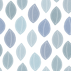 Blue leaves on a white background.