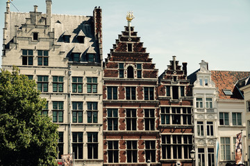 Fototapeta premium Old houses in Antwerp, Belgium.