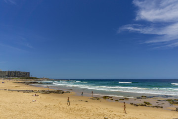 Fototapeta na wymiar Newcastle City Main Beach during Summer—one of the best surf location in Australia. 