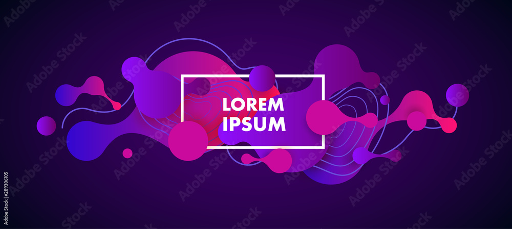 Poster abstract fluid vector shapes.