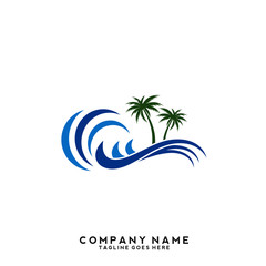 Fototapeta premium Water wave Logo Template