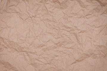 Abstract packaging craft wrinkled paper texture, background.