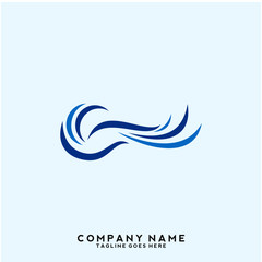 Fototapeta premium Water wave Logo Template