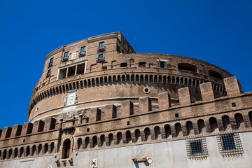 Fototapeta premium The beautiful Mausoleum of Hadrian also called Sant Angelo Castle built on the year 139 AD