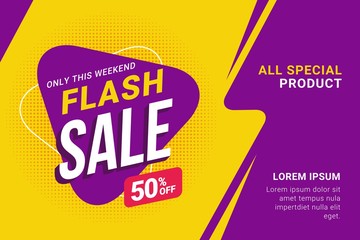 Flash sale discount banner template promotion design for business