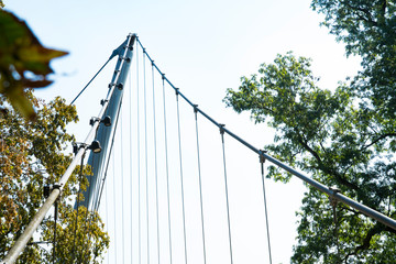 Fototapeta premium Glacis Brigde over river Weser in Minden, Germany