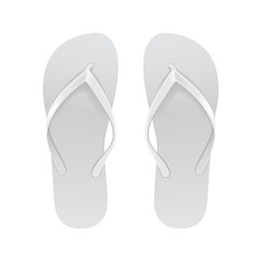 White Empty Flip Flop set. Vector Design Template of Summer Beach Flip Flops Pair For Advertising, logo print