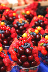 background of red berries