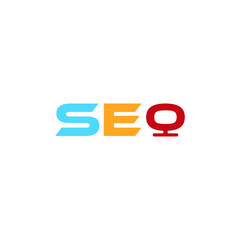 SEO design with display. Seo word creativity.