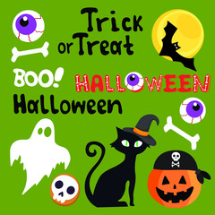 Funny halloween background, vector illustration