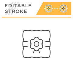 Pillow for wedding ring editable stroke line icon