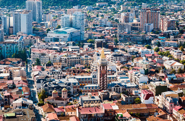 Panoramic view of the beautiful growing city of Batumi in the Caucasus in Georgia