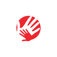 Fototapeta premium Palm hand graphic design template vector isolated