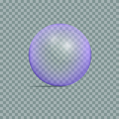 transparent sphere isolated on checkered background, vector illustration