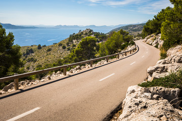 Narrow road to Cap Formentor, Mallorca