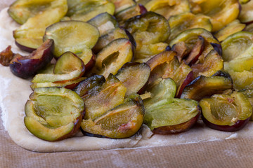 raw bavarian zwetschgendatschi, a local plum cake
