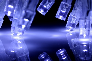 Cool blue LED lights with reflection