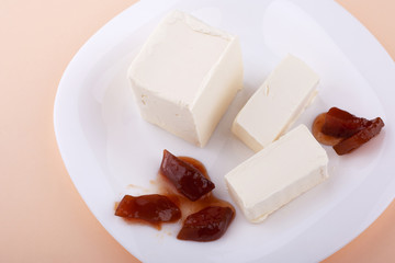 homemade ice cream with jam