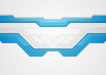 Blue and grey abstract technology geometric background. Vector futuristic corporate design