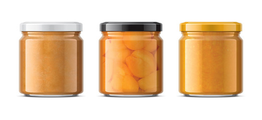 Set of Glass Jar with Jam 