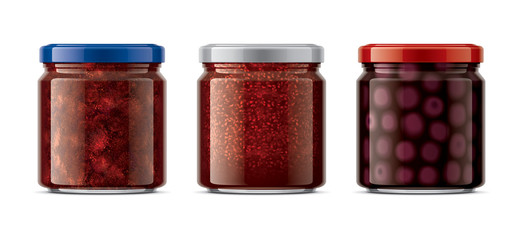 Set of Glass Jar with Jam 