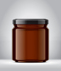 Glass Jar Mockup on Background. 