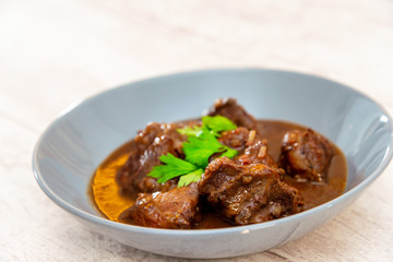 Homemade Beef cheek with wine sauce