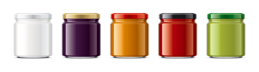 Set of Glass Jar Mockup. 