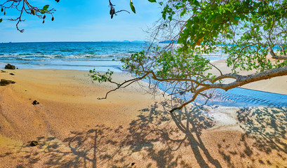 Relax in shade on Ao Nang beach, Krabi, Thailand