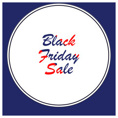 black friday sale badge. red and navy blue sentence in a circle on navy blue background. Fully editable vector format
