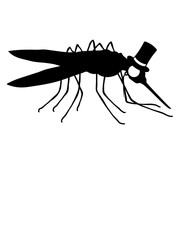 moskito sir herr gentlemen zylinder hut monokel brille blutsauger silhouette stechmücke kleine schnake blut trinken fliege insekt schmeißfliege stechen clipart lustig nervensäge