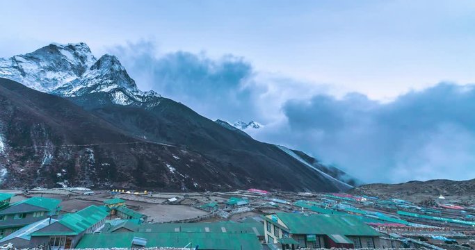 Storm clouds in Himalayan mountains, Dingboche, Nepal