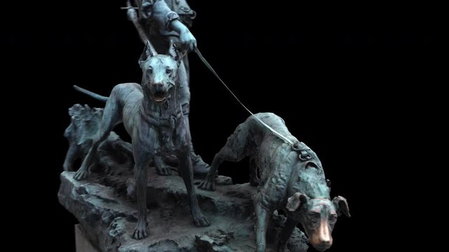 Statue of a hunter - rotation details - 3D scan animation