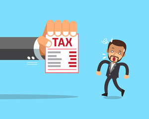 Cartoon businessman and tax for design.