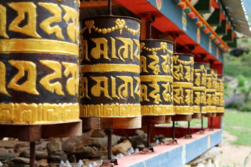 Prayer Wheels in Bhutan