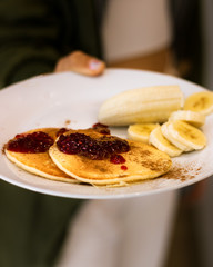 plate of pancakes for breakfest
